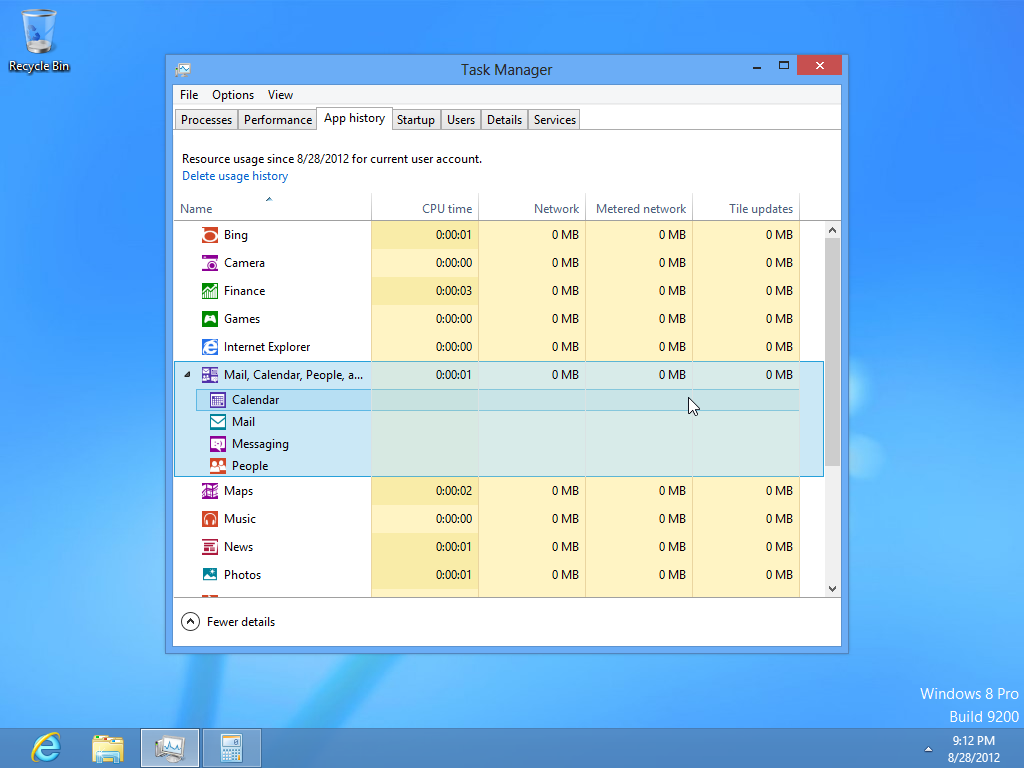 Windows 8 Task Manager (2012)